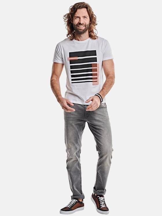 emilio adani Herren Rundhals T-Shirt Weiß 27497