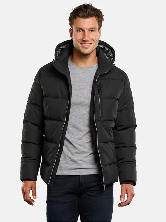 ENGBERS GERMANY Herren Steppjacke mit abnehmbarer Kapuze Schwarz 33555