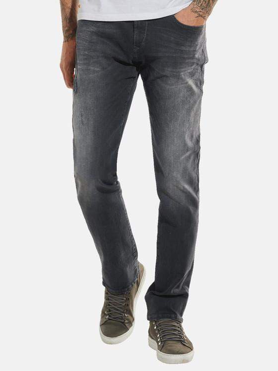 emilio adani Herren Slim Fit Jeans mit leichten Destroy-Elementen Grau 31308