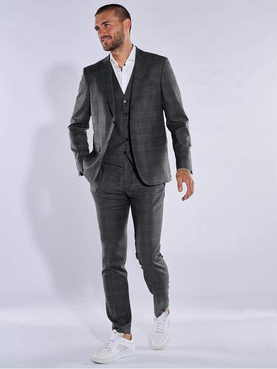 emilio adani Herren Anzug-Sakko slim fit Grau 37811