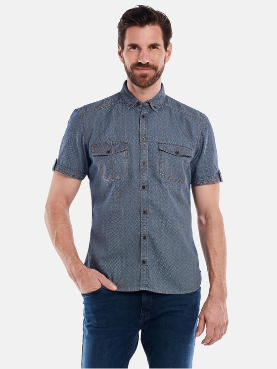 engbers Herren Kurzarm-Hemd regular Blau 34971