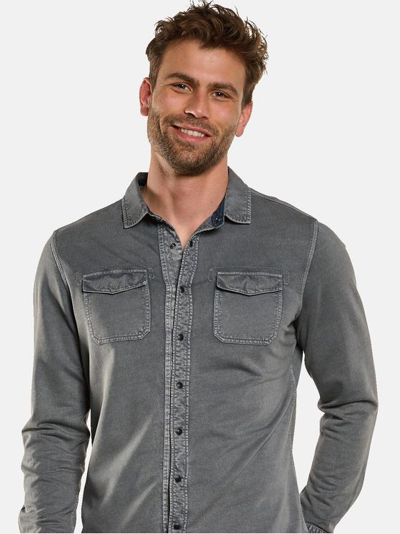 engbers Herren Polo-Shirt langarm Dunkelgrau 33034