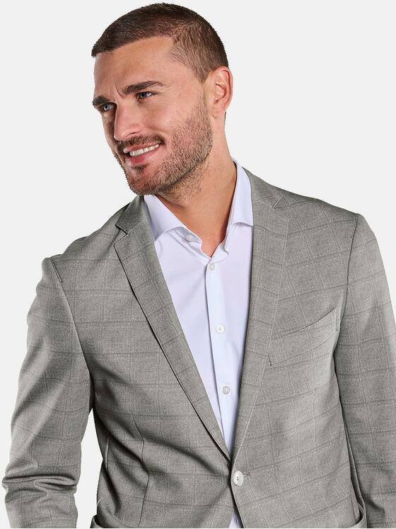 emilio adani Herren Anzug-Sakko kariert Grau 34569