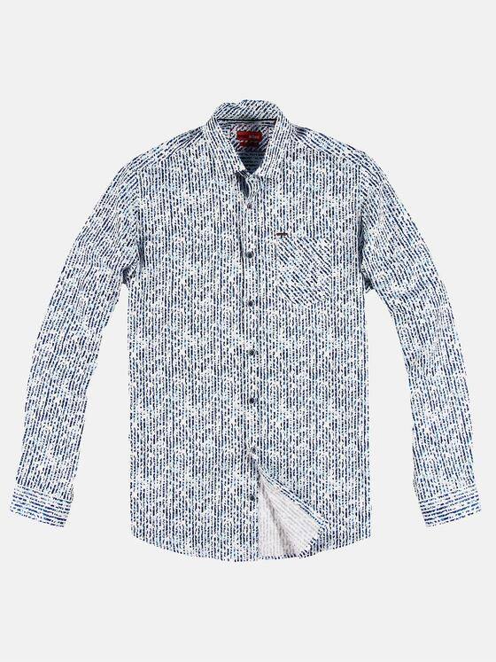 emilio adani Herren Streifendruck Hemd mit floralen Elementen Blau 30547