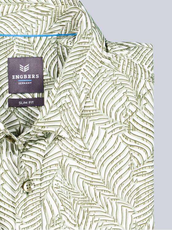 ENGBERS GERMANY Herren Langarm-Hemd mit Satinanteil Hellgruen 38544
