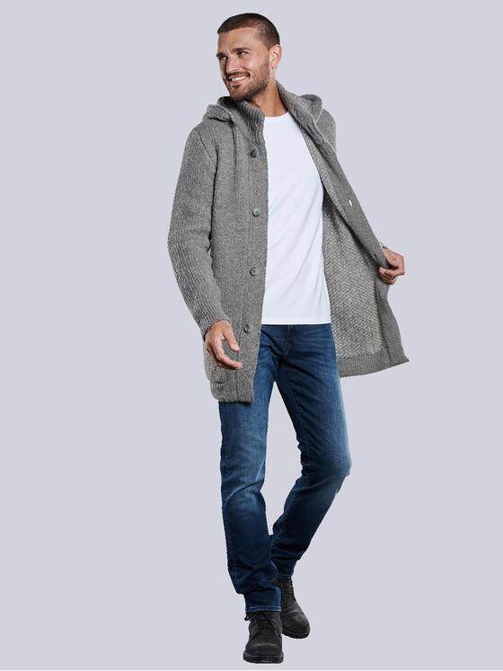 emilio adani Herren Strickjacke mit abnehmbarer Kapuze Beige 33825