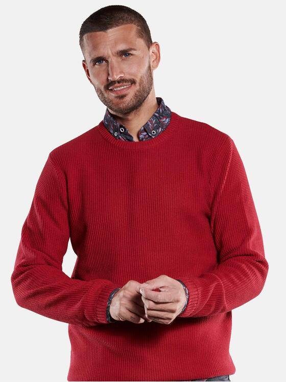 emilio adani Herren Pullover strukturiert Rot 33402