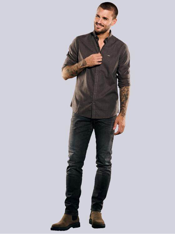 emilio adani Herren Langarm-Hemd regular Braun 35556