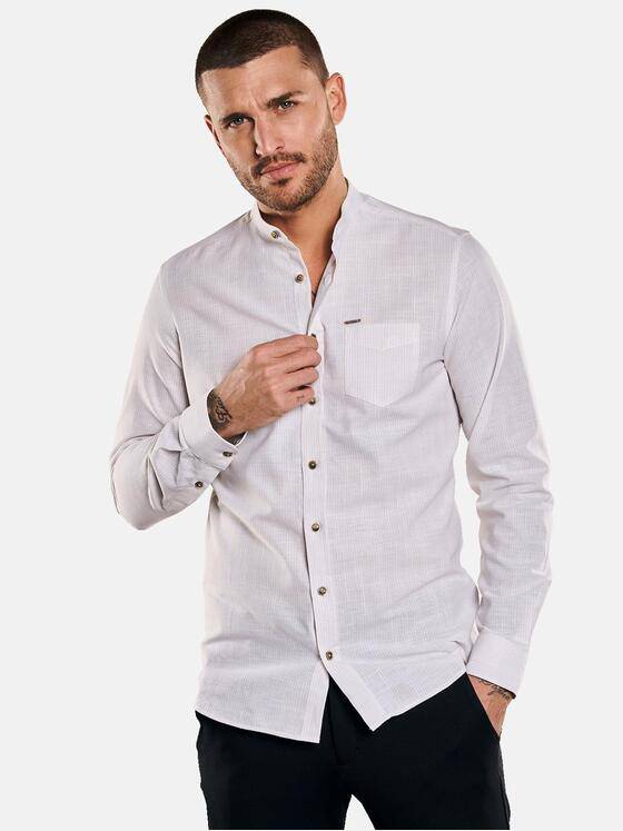 emilio adani Herren Langarm-Hemd gestreift Beige 33241