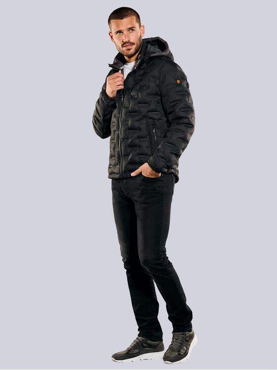 emilio adani Herren Steppjacke mit abnehmbarer Kapuze Schwarz 35200