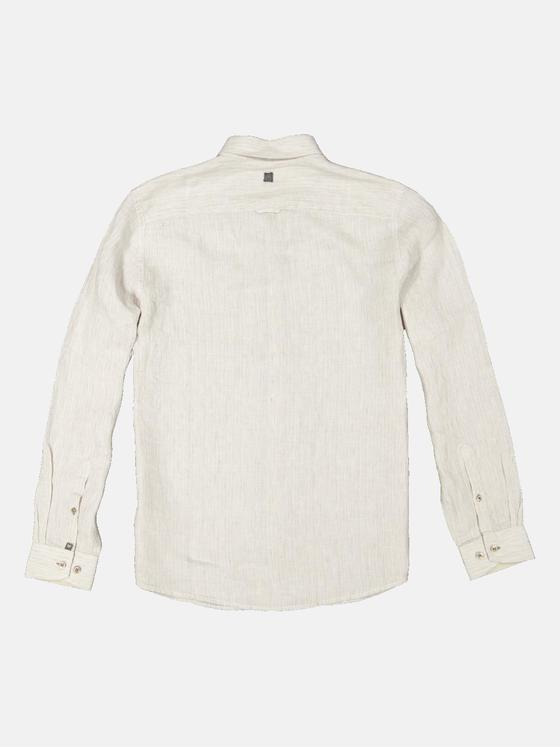 ENGBERS GERMANY Herren Langarm-Hemd aus Leinen Beige 34785