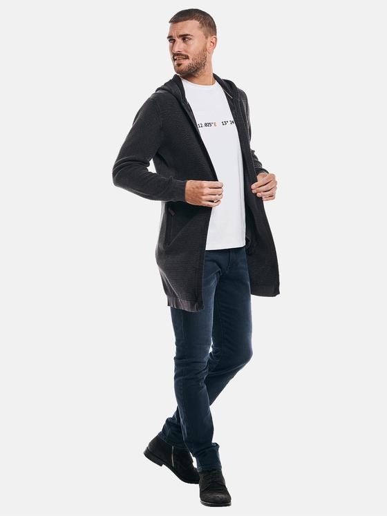 emilio adani Herren Hoodie-Jacke strukturiert Schwarz 32293