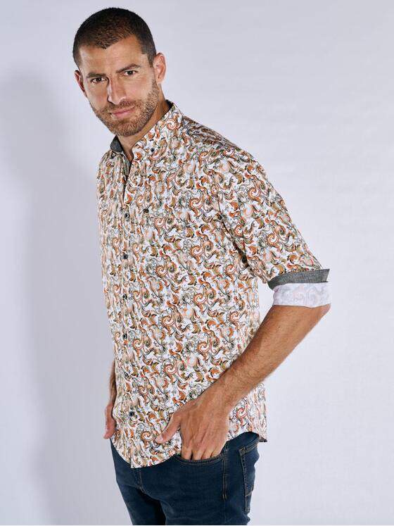 engbers Herren Langarm-Hemd gemustert Orange 37570