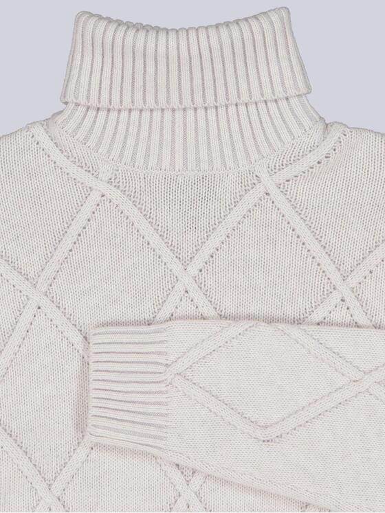 ENGBERS GERMANY Herren Rollkragen mit edlem Zopfmuster Hellgrau 39702