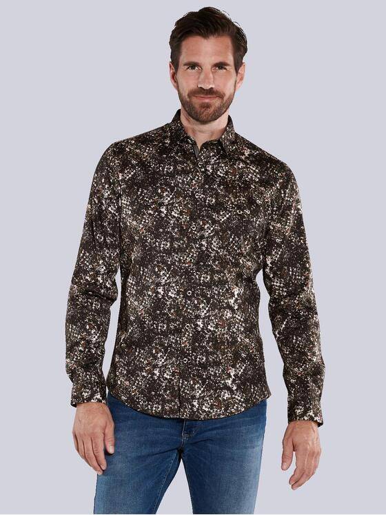 engbers Herren Langarm-Hemd gemustert Braun 35790