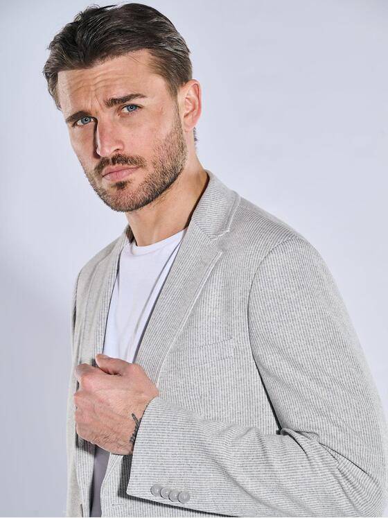 ENGBERS GERMANY Herren Sakko aus italienischem Garn Hellgrau 38410