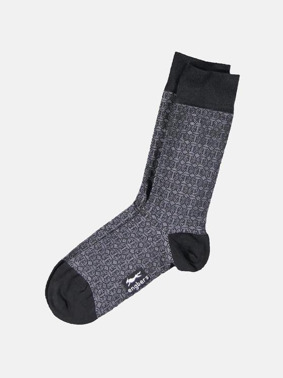 engbers Herren Modisch gemusterte Socken Dunkelgrau 30609