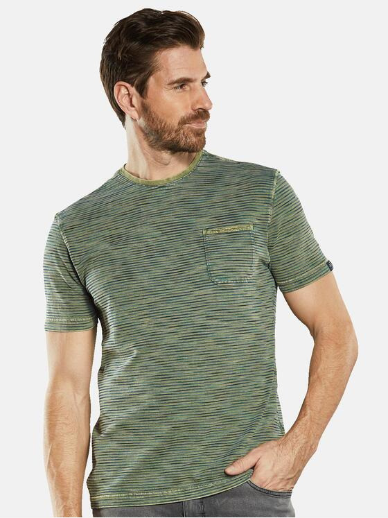 engbers Herren T-Shirt gestreift Grün 34518
