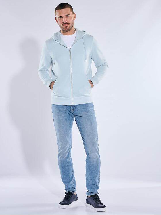 emilio adani Herren Sweatjacke Kapuze Hellblau 40531