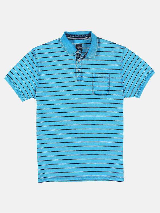 engbers Herren Poloshirt gestreift Wasserblau 31653