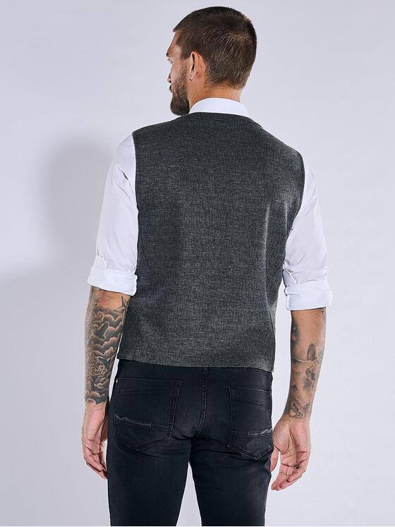 emilio adani Herren Sakko-Weste slim fit Grau 37583