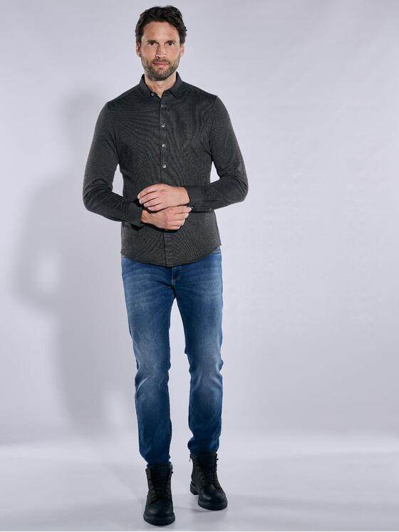 engbers Herren Langarm-Hemd slim fit Schwarz 37844