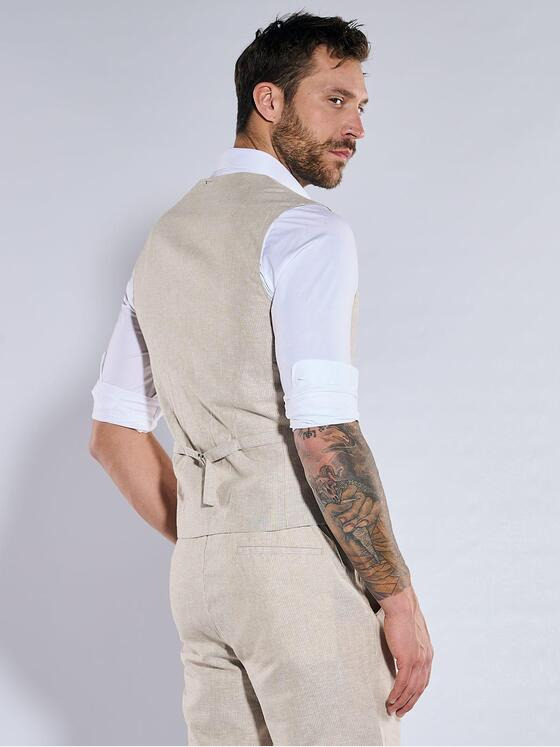 emilio adani Herren Sakko-Weste slim fit Beige 36963