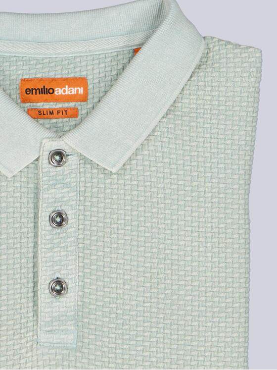 emilio adani Herren Poloshirt mit strukturierter Warenoberfläche Hellgruen 40125