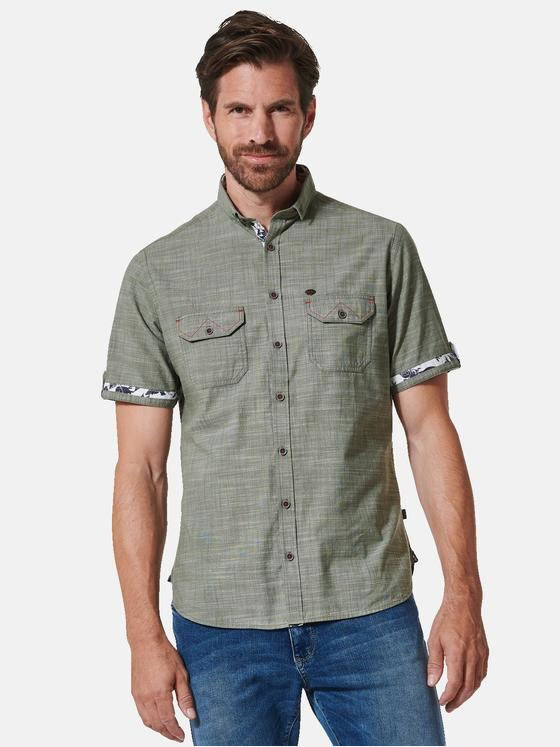 engbers Herren Kurzarm-Hemd uni Grün 35212