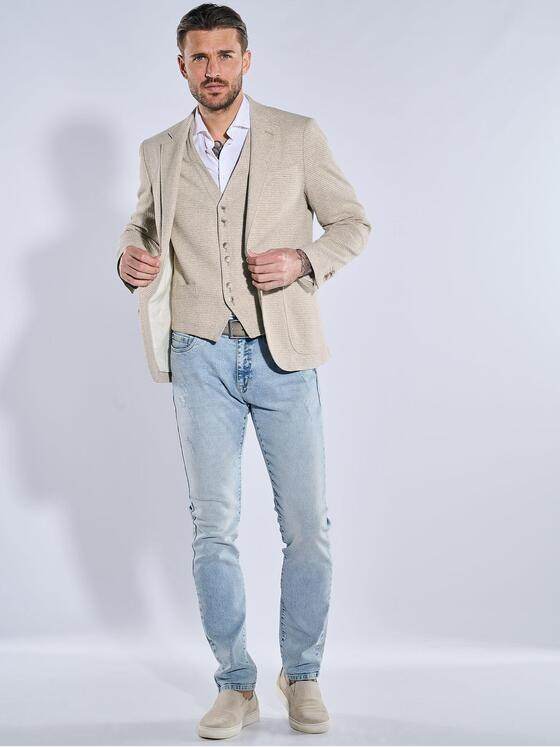 emilio adani Herren Sakko-Weste slim fit Beige 38424