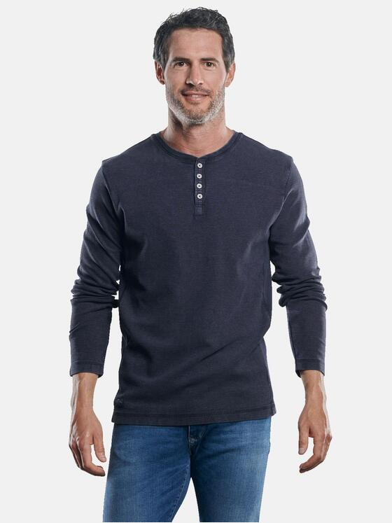 engbers Herren Lässiges Henley Shirt Saphirblau 30277