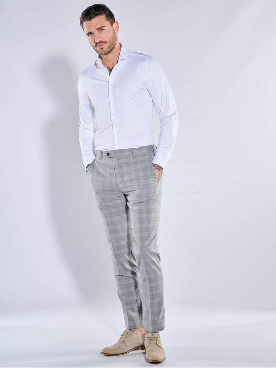 emilio adani Herren Anzug-Hose kariert Grau 38494