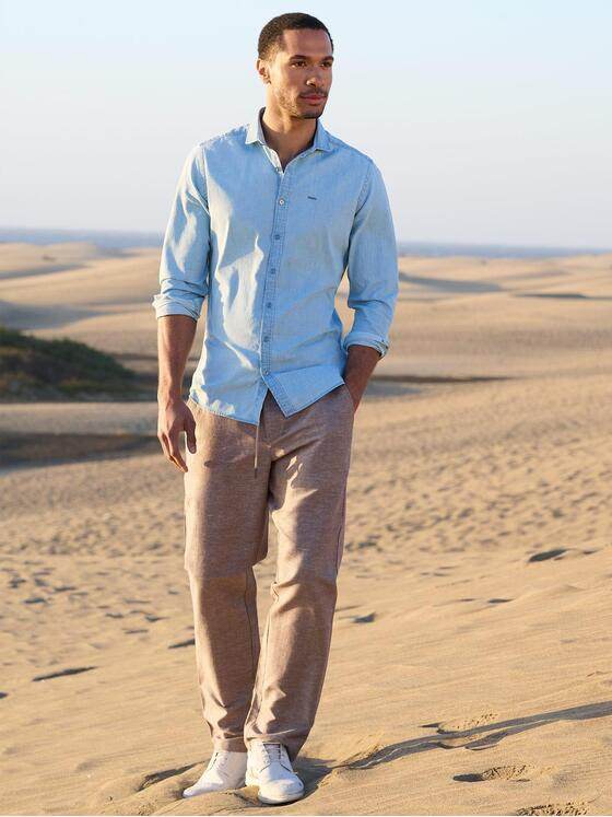 emilio adani Herren Hemd aus Soft-Denim Hellblau 40662