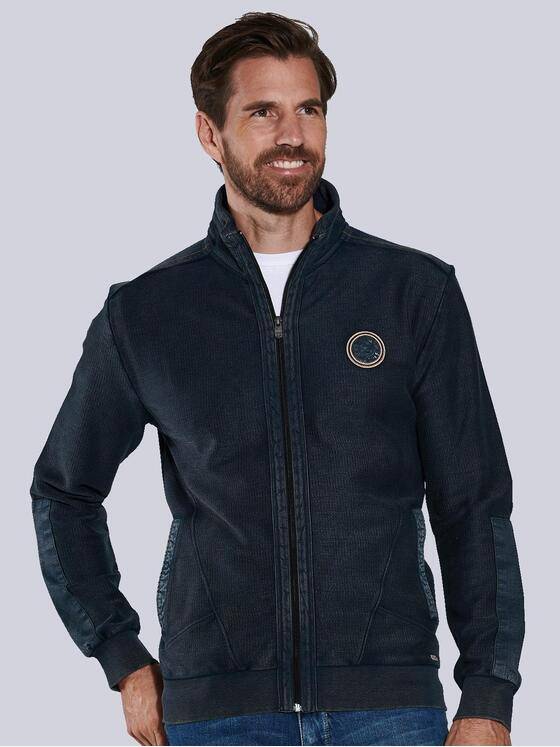 engbers Herren Sweatjacke mit Stehkragen Blau 36148