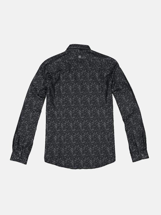 ENGBERS GERMANY Herren Langarm-Hemd gemustert Anthrazit 33798
