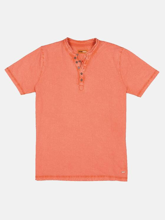 emilio adani Herren Henley-Shirt Orange 33031