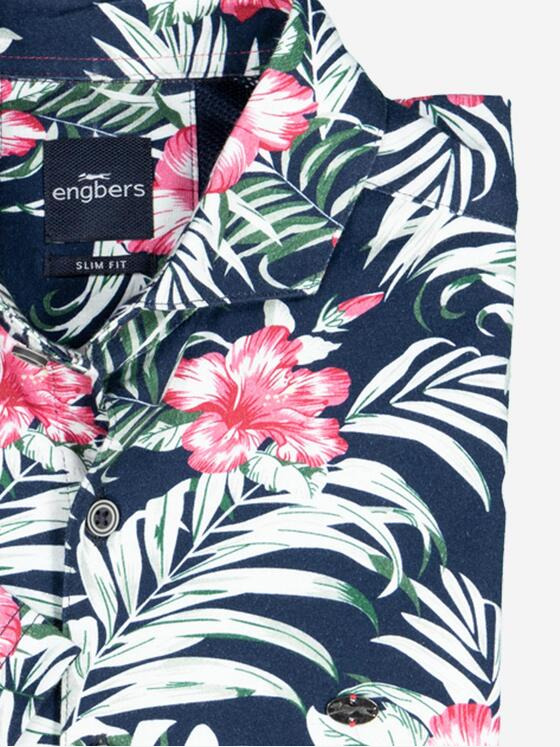 engbers Herren Kurzarm-Hemd aus Jersey Magenta 37097