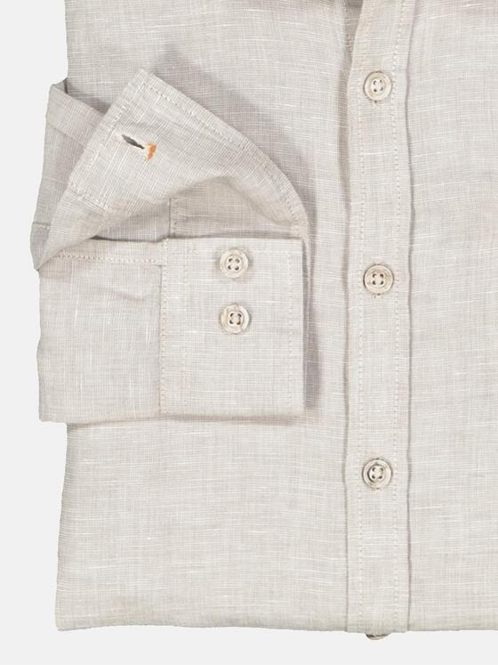emilio adani Herren Langarm-Hemd uni Beige 36575