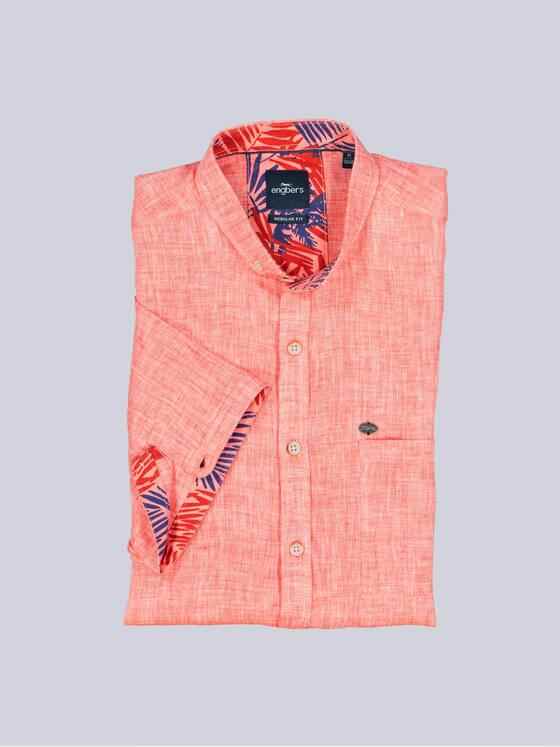 engbers Herren Kurzarm-Hemd aus Leinen Hellrot 38358
