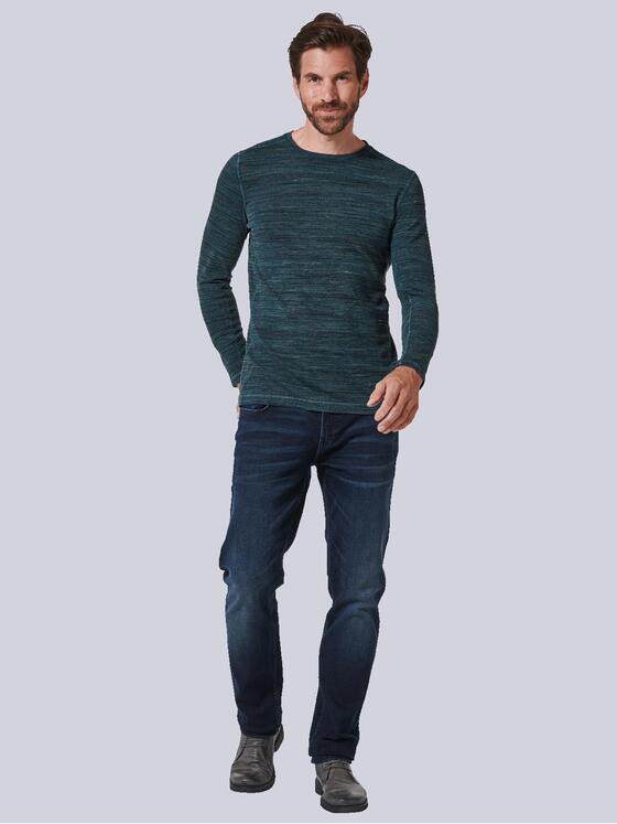 engbers Herren Langarm-Shirt gestreift Türkis 35235