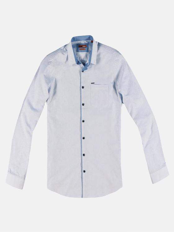emilio adani Herren Elegantes Langarmhemd in Paisley Optik Blau 30656