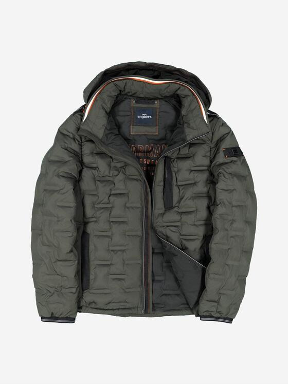 engbers Herren Steppjacke mit abnehmbarer Kapuze Grün 37457