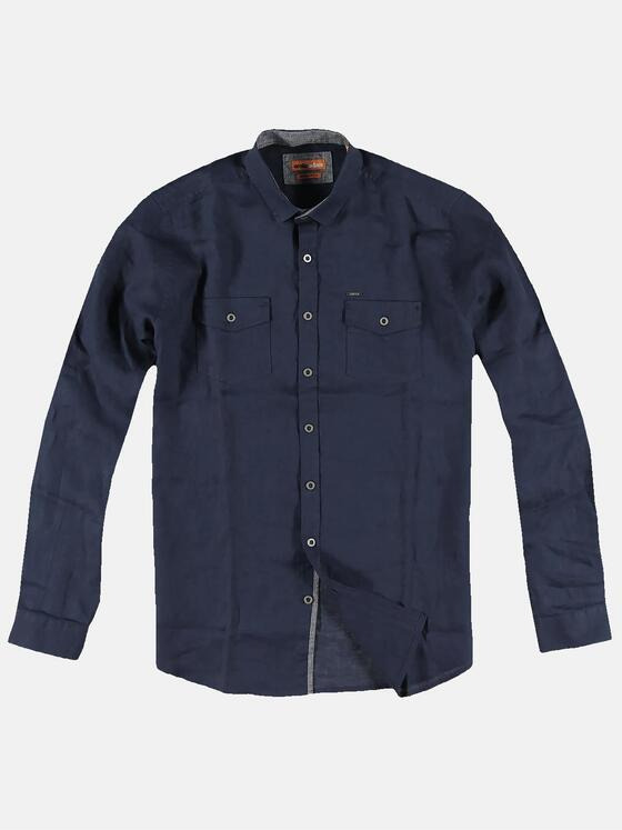emilio adani Herren Hemd langarm uni Blau 31802