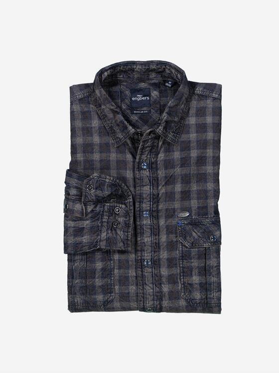 engbers Herren Langarm-Hemd kariert Blau 37243