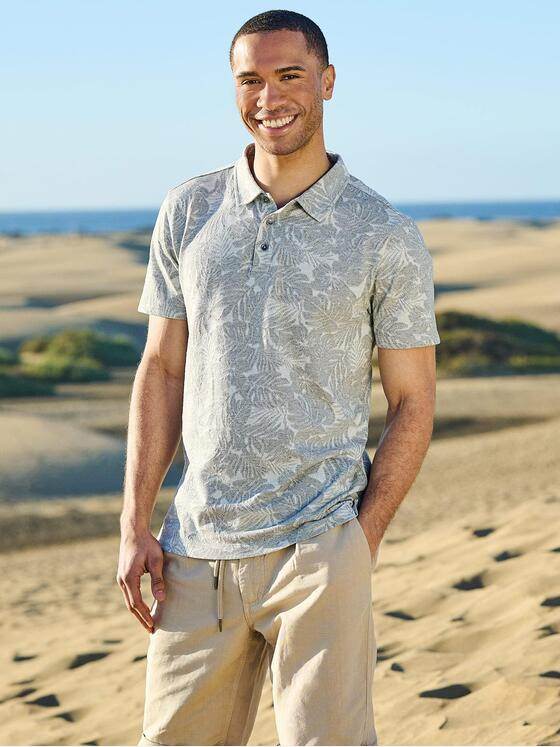 emilio adani Herren Polo-Shirt gemustert Grau 38933
