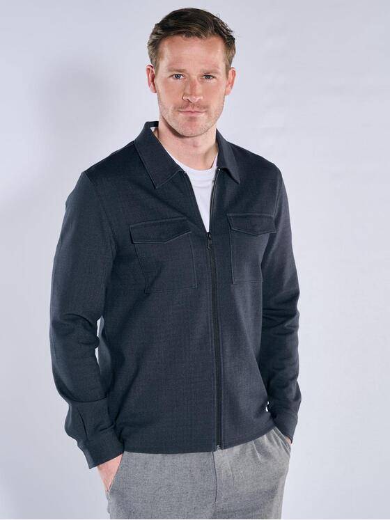 engbers Herren Overshirt mit Reißverschluss Saphirblau 39961