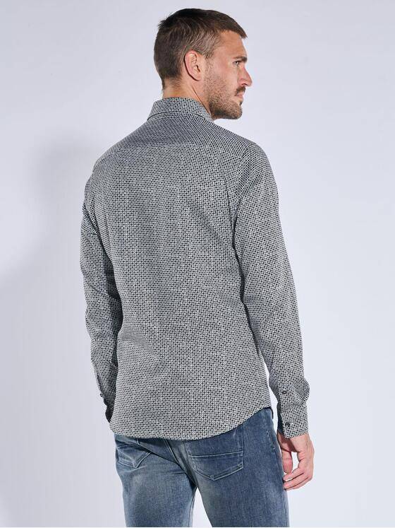 emilio adani Herren Langarm-Hemd aus Jersey Schwarz 39205