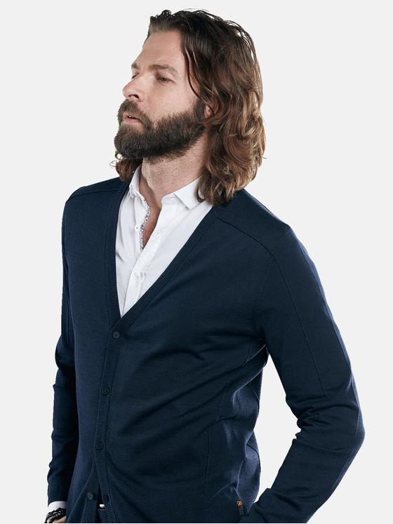 emilio adani Herren Cardigan aus hochwertigem Pima Cotton Garn Blau 29243