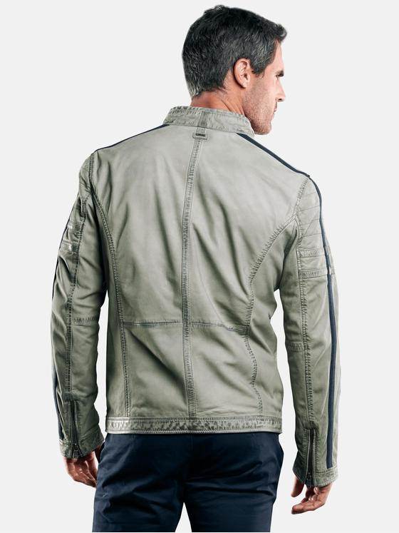 engbers Herren Bikerjacke mit Galonstreifen Silbergrau 29088