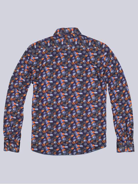 engbers Herren Jersey Hemd gemustert Blutorange 32390